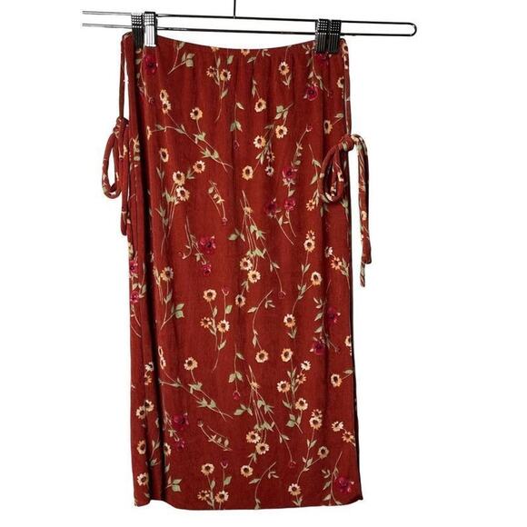 Danielle Bernstein By WeWoreWhat Roses And Daisies Pull On Tie Skirt Medium New - Picture 11 of 12